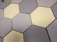 Декоративная облицовочная плитка гексагон Kamastone Соты 3281 серый с желтым, микс