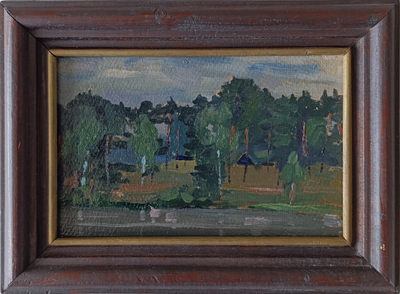 "Церковь в селе Коломенское" картон масло 1980-е годы