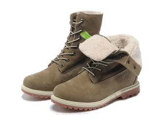 Timberland Teddy Fleece Хаки/мех с отворотом (34-38)