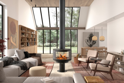 Дровяной камин ROCAL RONDE CENTRAL / RONDE CENTRAL подвесной стальной