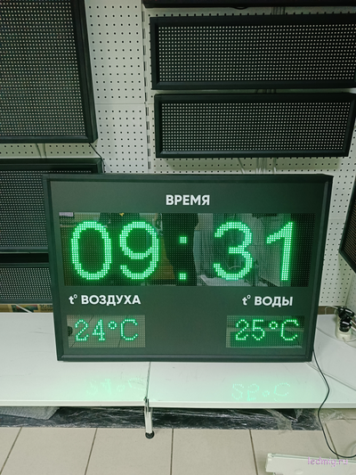 Табло с температурой воздуха и воды 730*1010мм (зеленый)