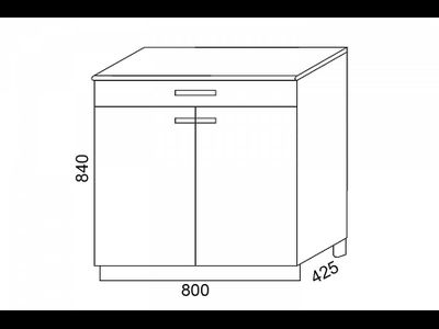 Шкаф напольный Н800-1Я Мальва (Эра)