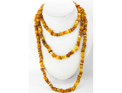 Лечебные бусы длинные , из необработанного янтаря