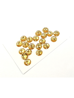 Стразы акриловые пришивные 8 мм, цвет светло желтый 21