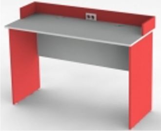 Письменный стол двухместный с бортиком и розеткой точка роста