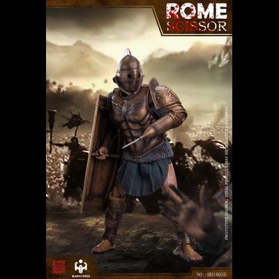 Римский гладиатор скисор (арбелас) в золотой броне - Коллекционная ФИГУРКА 1/6 Imperial Army Hunting Ground Fighter SCISSOR Gold Edition (HH18035) - HHMODEL &amp; HAOYUTOYS