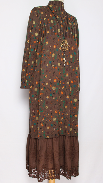 ПЛАТЬЕ БОХО хлопок "ПРОВАНС ВОЛАН" шоколад р.46-54