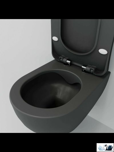 Унитаз Creavit Free FE322-11AM00E-0000 с сиденьем микролифт, Antrasit, подвесной безободковый, графит, матовый