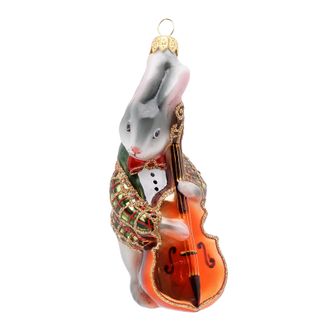 Елочная игрушка "Кролик с контрабасом" - "Веселый оркестр"