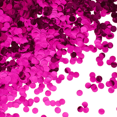 Шары с конфетти фуксия металлик (круги)