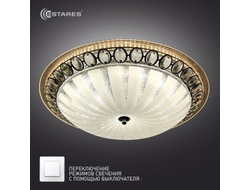 Estares св-к-люстра св/д управл. CASABLANCA CHROME 100W(9000Lm)2K-4K-6K круг 600x110 стекло пульт ДУ