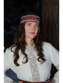 Платье праздничное "Ягоды счастья" - лён