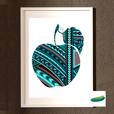 Пара постеров «Яблоко желтое»  и «Яблоко синее» из коллекции  «Половинки».