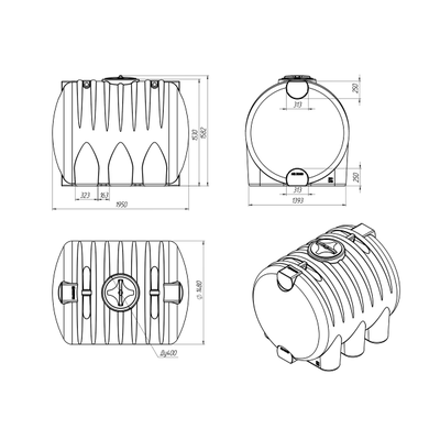 Емкость HR 3000 л синяя