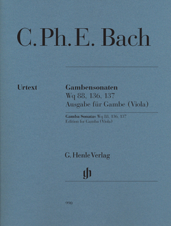 Bach C.Ph.E. 3 Sonaten f?r Viola da gamba (Viola)