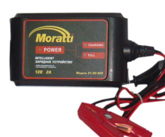 Автоматическое зарядное устройство с микропроцессором, MORATTI, 12V, 2,0А (10-250А/Ч)