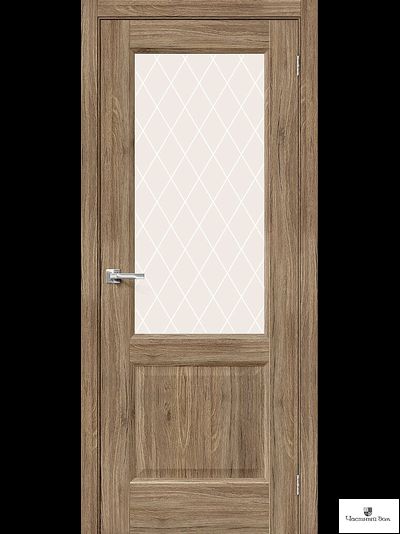 Дверь межкомнатная Эко Шпон Неоклассик-33 Original Oak/Сrystal