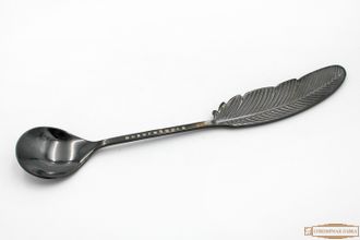 Металлическая сувенирная ложка черная Новосибирск