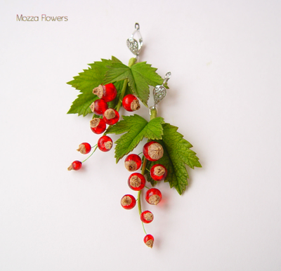 Серьги "Красная смородина".