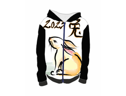 Толстовка 3D с полной запечаткой год Кролика №5