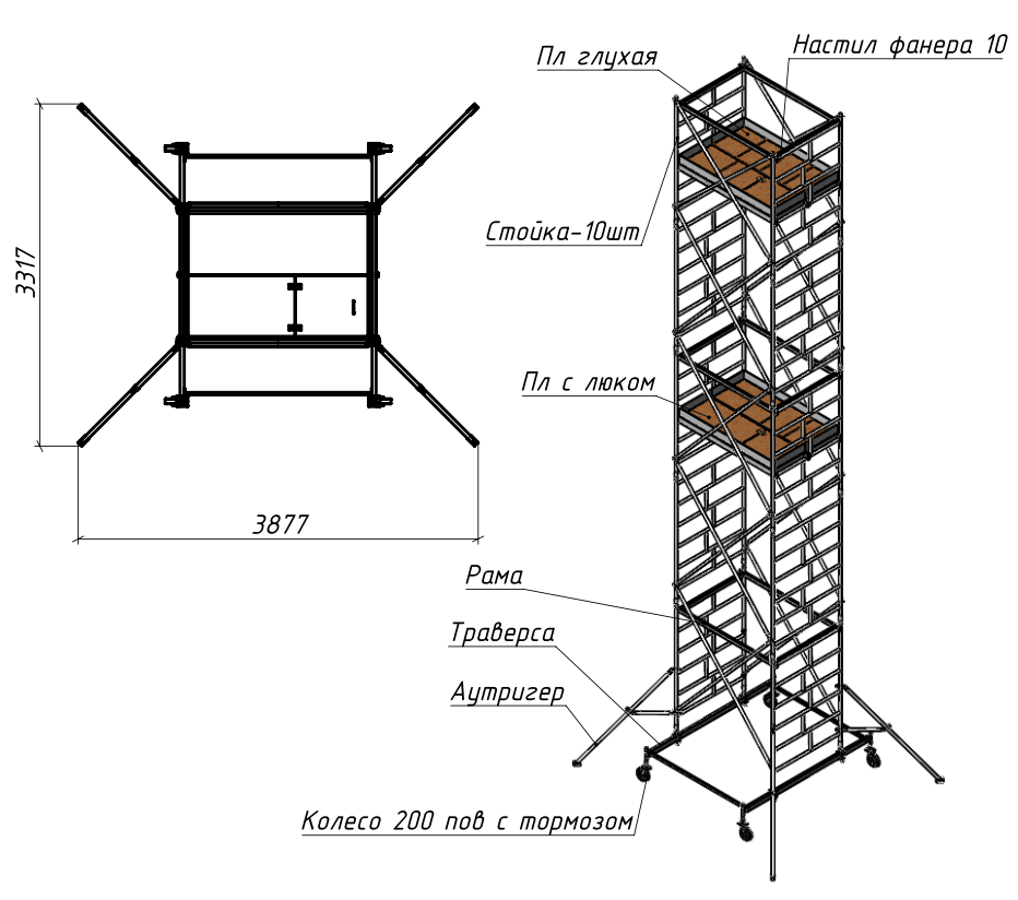 Подмость передвижная ПСП-2000