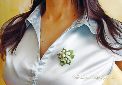 Брошь "Снежная ягода".