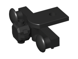 Train Buffer Beam with Sealed Magnets - Type 3 flat closed bottom, Black (29085c01 / 6172149)