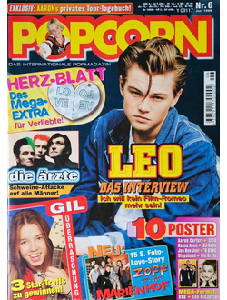 Popcorn Magazine Juni 1998 Leonardo DiCaprio, Aaron Carter, N Sync, Die Arzte, Bon Jovi, DJ Bobo, Gu