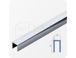 П-образный бордюр-вставка из алюминия 6х10 мм. NEEXY PV85-03 BS Серебро блестящее 2.7 м.