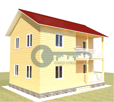 ДЖ-15 ГАБАРИТНЫЕ РАЗМЕРЫ: (9Х6М) 2 ЭТАЖА, ОБЩАЯ ПЛОЩАДЬ: 108М²