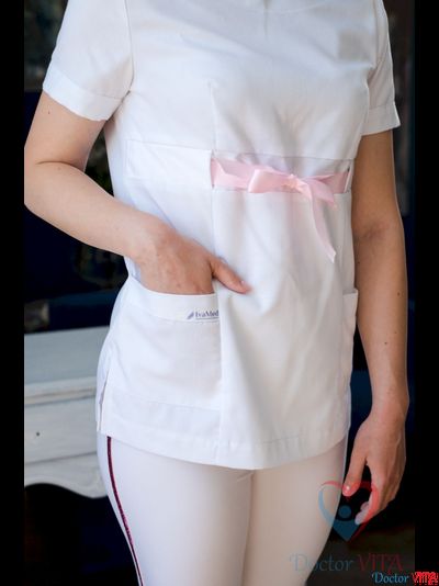 Блуза для беременных c атласной лентой IvaMed белая