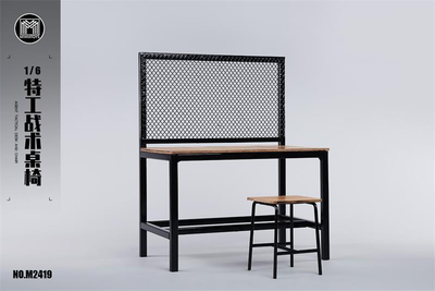 Стол и табурет 1/6 (деревянные) - КОЛЛЕКЦИОННАЯ ДИОРАМА 1/6 Agent Tactical Desk and Chair (M2419) - MMMTOYS