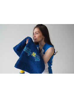 Полотенце большое синее