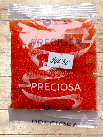 Бисер чешский круглый preciosa 10/0, ярко-оранжевый (90030), 50 грамм