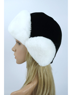 Ушанка "НОН-СТОП" черный + белый