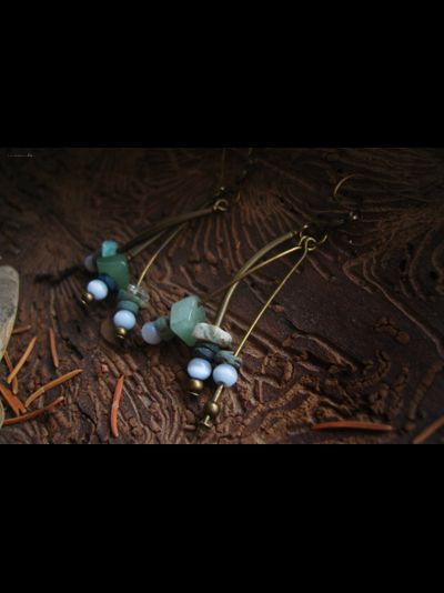 Благотворительность. Серьги в лесном стиле "Сон матушки Сосны"