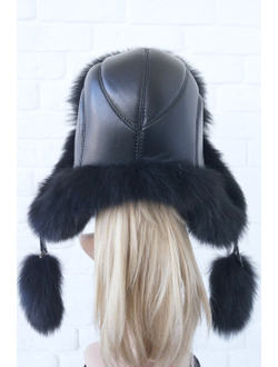 Ушанка "Полярная звезда" цвет черный + черный