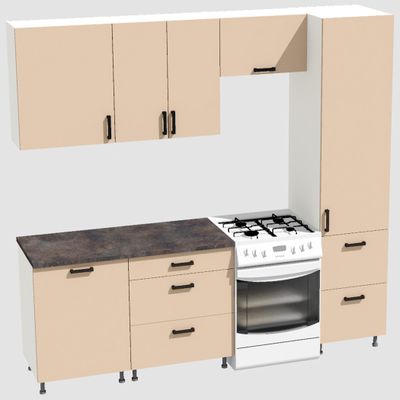 Кухня Эконом 1,8 метра с колонкой (1300х500) Цвет: Фон бежевый/Фон бежевый