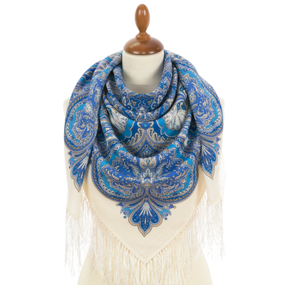 Павловопосадский платок Розовая метель 2179-1