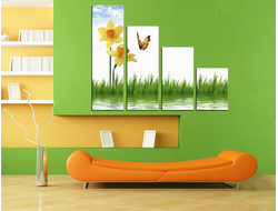 Модульная картина "Зелень у воды"