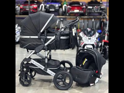 Детская коляска 3 в 1 Luxmom 558 Черный