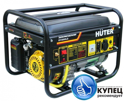 Газо-бензиновый электрогенератор однофазный HUTER DY4000LG