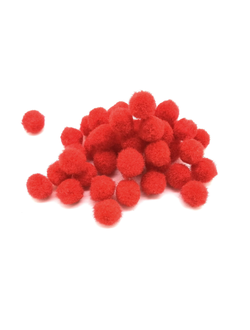 Помпоны декоративные, 10 мм красные (упаковка 90 штук)