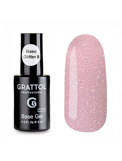 База Grattol для гель-лака Glitter 8 ( 9 мл ) GTGB8