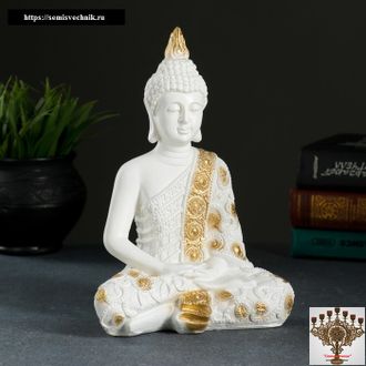 Фигура &quot;Будда&quot;, цвет бело-золотой (Buddha figure, white and gold)