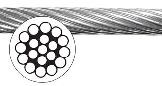 Трос стальной нержавеющий, диаметр 6мм, 1х19