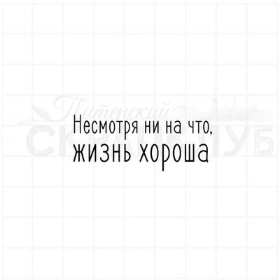 Несмотря ни на что жизнь хороша.