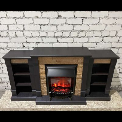 Электрокамин Моника LUX BL M4 с очагом Fobos