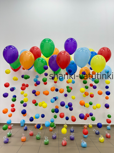 Шар цепочка с пузырями цвет ассорти 20шт (размер 12д)