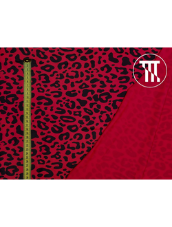 лоскут бифлекс матовый принт леопард 005, цв. красный 50см